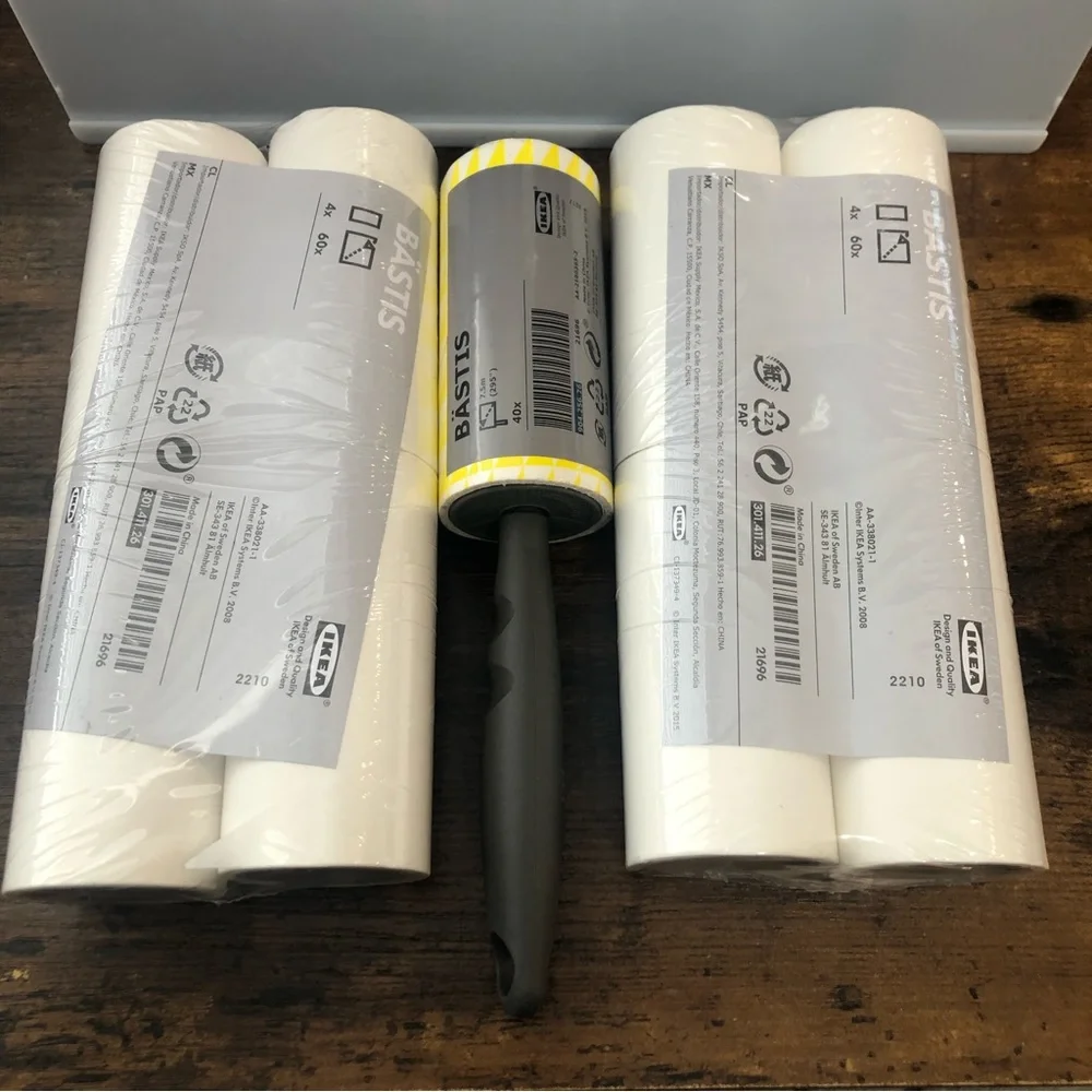 IKEA BASTIS Lint Roller 1 Handle + 8 Refill = 520 Sheets,pet Hair Fluff …